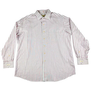 Tommy Bahama Egyptian Cotton Button Down Shirt Men’s Size S White & Red Striped